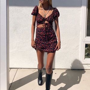 Princess Polly NAKITA MINI DRESS BLACK FLORAL